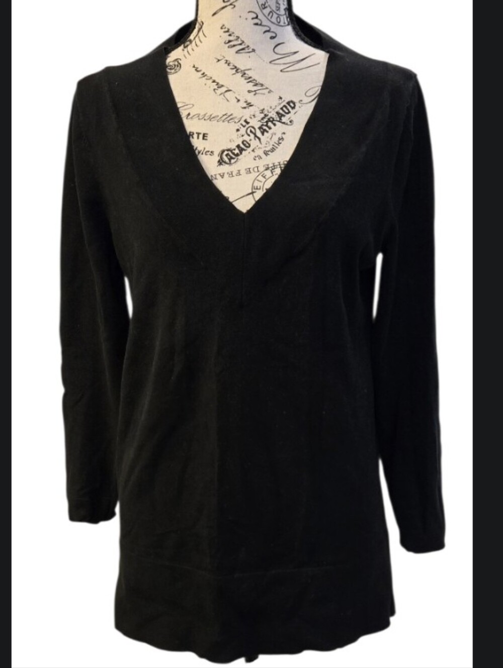 Caslon Black V-Neck Long Sleeve Sweater